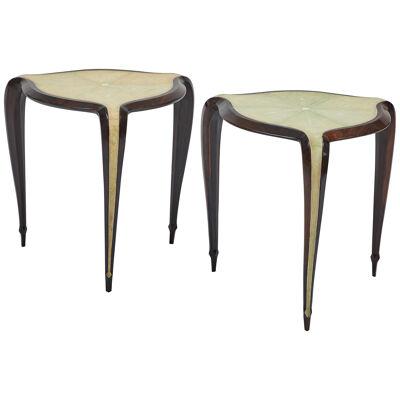 Pair of Shagreen and Rosewood Side Tables after Clement Rousseau