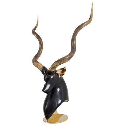 Kudu Staghorn Sculpture by Roberto Esteves for Karl Springer