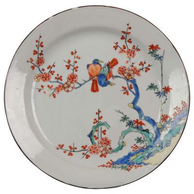 MUSEUM PIECE 18C Kangxi Chinese Porcelain Kakiemon Plate Birds