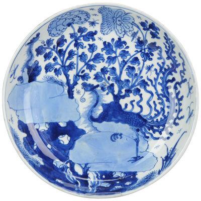 Antique 33CM 1622-1722 Kangxi Period Chinese Porcelain Charger Phoenix