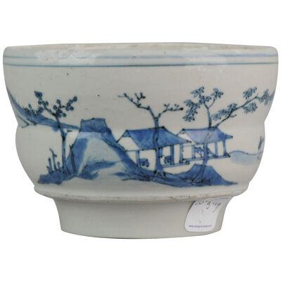 Antique Chinese Ming Early 17th C Porcelain China Water Pot Landscape