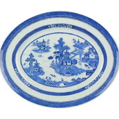 Antique 18C Large Serving Plate Jiaqing Qing Chinese Porcelain Blue and White