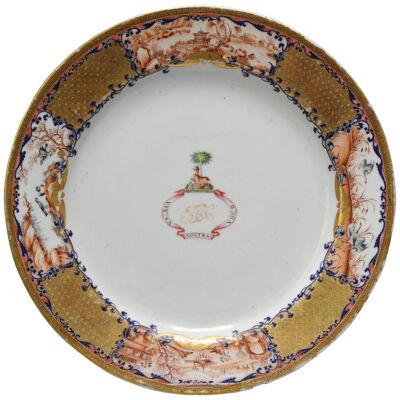 Antique Chinese Armorial Plate Porcelain Qianlong/Jiajing Rev. John Hussey