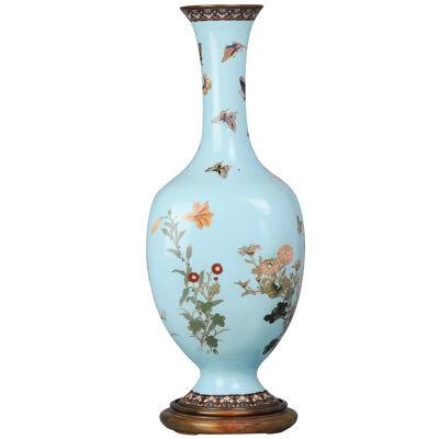 Large Antique Bronze Vase Cloisonné Japan Meiji 19th century Japanese