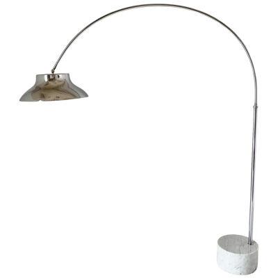 Vintage XL Chromed Extendible Arc Floor Lamp, Italy, 1960s