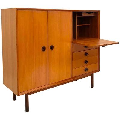 Midcentury Modern, Beech wood cabinet, George Coslin for FARAM, Italy 1960 's