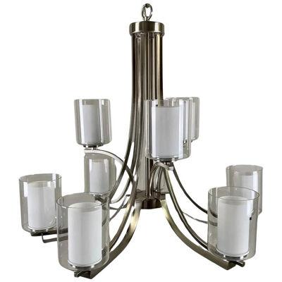 Modern Candle Style Chrome Chandelier - 9 Arms