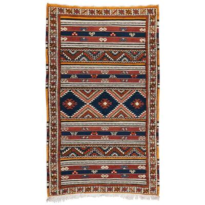 Vintage Moroccan Tribal Wool Rug or Carpet with Geometrical Design