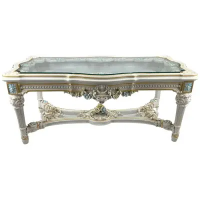 Italian Neo-Classical Baroque Style Floral Design Coffee or Cocktail Table