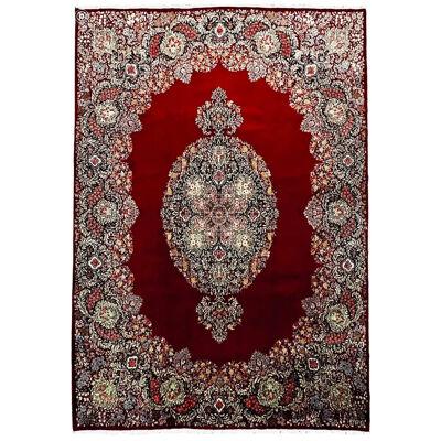 Large Persian Kerman Lavar Red Wool Hand-Knotted Rug