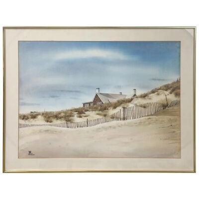 Seascape Beach House Lithograph Print Signed & Framed