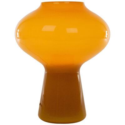 Hand-blown amber Fungo table lamp by Massimo Vignelli for Venini, 1950s