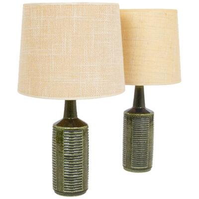 Pair of Green DL/30 table lamps by Linnemann-Schmidt for Palshus, 1960s