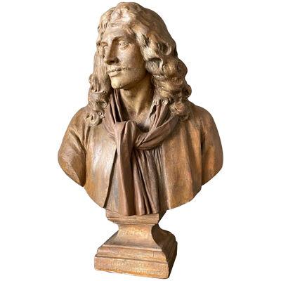 19th century Molière by J.A Houdon bust