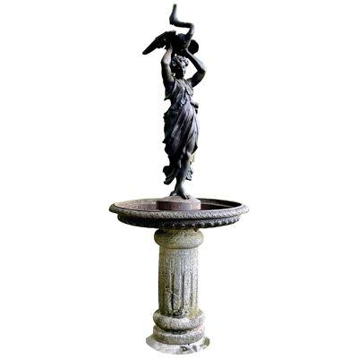 Leda and Jupiter cast iron statue fountain 
