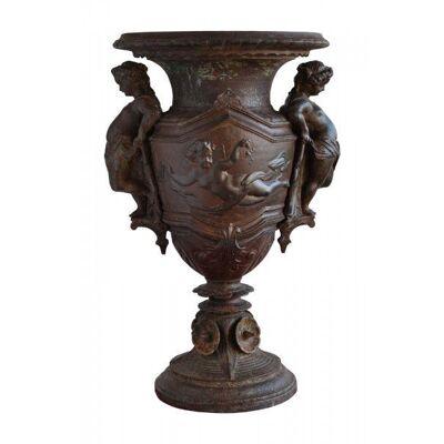 19th century rare Louis XVI style cast iron vase 