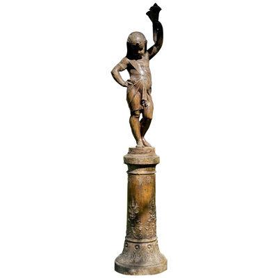 19th century Ducel foundry cast iron statue 