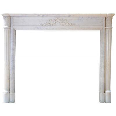 19th century Louis XVI style marble fireplace