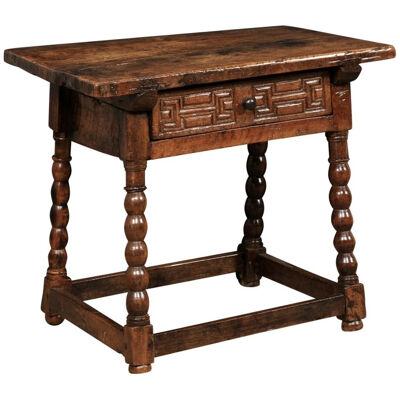Antique Spanish Carved-Wood Accent Table