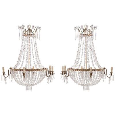 Empire-Style Crystal Chandeliers from France