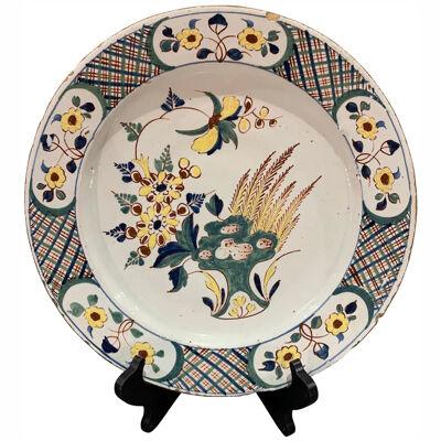 18th Century English Polychrome Delft Platter