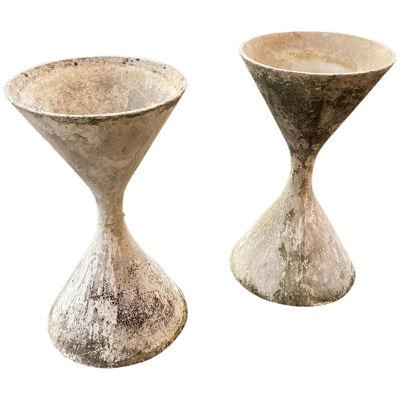 Large Pair of Willy Guhl "Diablo" Hourglass Shaped Planters Sold as Pair