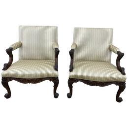 Fine Pair of Early 19th Century Georgian Mahogany Gainsborough Chairs