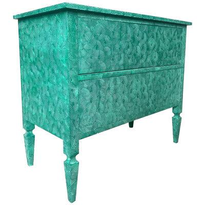 Delia chest by the fabulous things in hand painted absolute green swirl