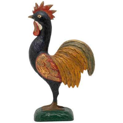 Polychrome Carved Rooster