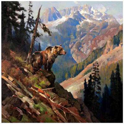 "His Domain" Original Bear Oil Painting by Greg Parker