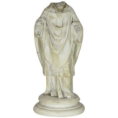 19th Century French Plaster Statue of a Saint