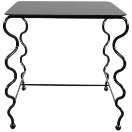 'Serpentine' Cocktail Table with Black Glass Top