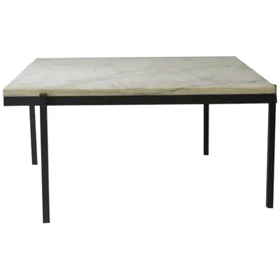 Modernist Italian Marble and Iron Coffee Table