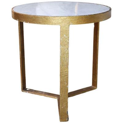 19th Century Table with Antique Gold Base & White Marble Top (Large)