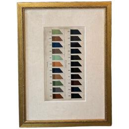 Custom 1930's Framed Color Swatches with Fabric Mat (Dark)