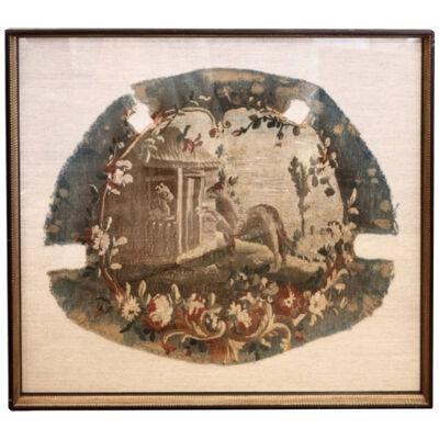 1700s Custom Framed Tapestry (Donkey, Dog)