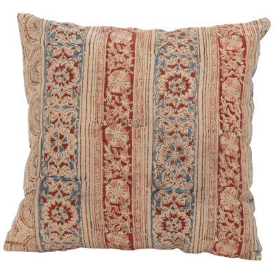 Pillow Case Fashioned from a Vintage Indian Kalamkari Panel