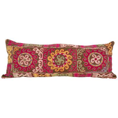 Pillow Cover, Made from a 1970s/80s silk mafrash Panel, Uzbekistan