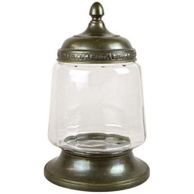 Art Nouveau Candy Glass Jar or Punch Bowl with Lid, Austria, circa 1910