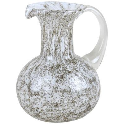 Mid Century Murano Glass Vase/ Glass Jug With Bubbles, Italy circa 1960