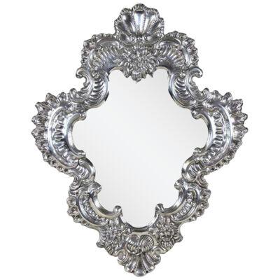19th Century Silvered Venetian Wall Mirror, Italy circa 1890