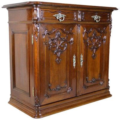 Baroque Revival Commode or Trumeau with Nut Wood Carvings, Austria, circa 1880