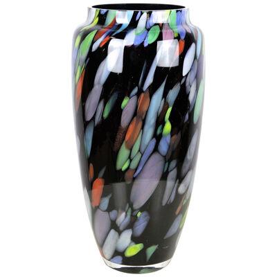 20th Century Murano Glass Vase With Spots Of Colors, Italy circa 1975