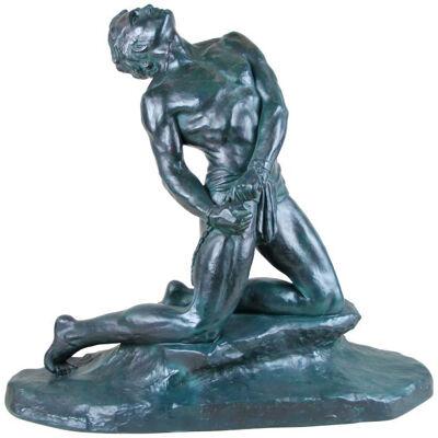 Art Deco Sculpture "The Slave" Signed by O. Merval, France, circa 1925-1930