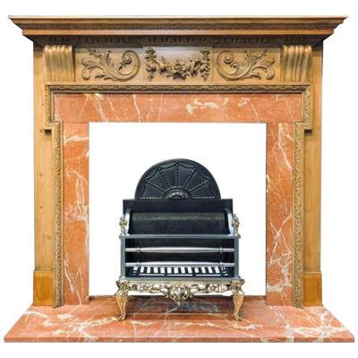 19th Century Scottish Georgian Manner Carved Pine Fireplace Surround
