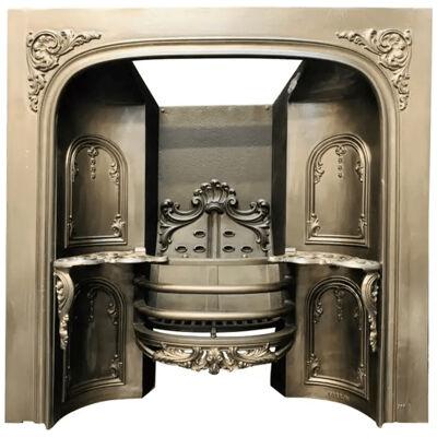 Mid-19th Century Victorian Scottish Carron Hob Grate Cast Iron Fireplace Insert