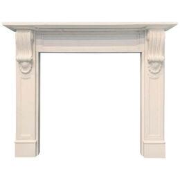 Early 19th Century Victorian Manner Statuary Marble Fireplace Surround