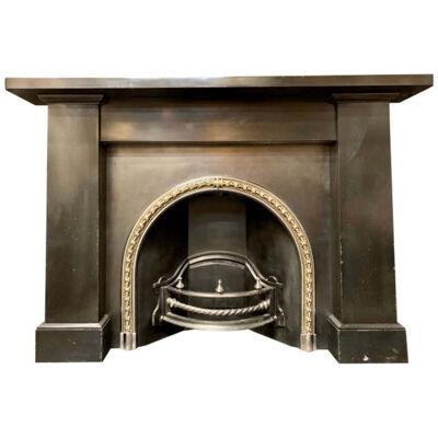 19th Century Victorian Scottish Belgian Black Marble Fireplace Surround