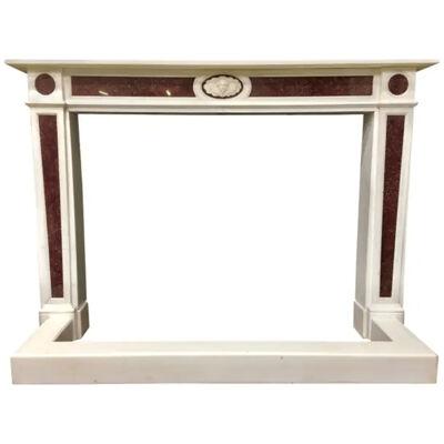 Regency Imperial Egyptian Porphyry and Statuary Marble Fireplace Surround