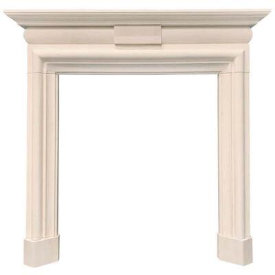 Palladian Manner Carved Limestone Fireplace Surround